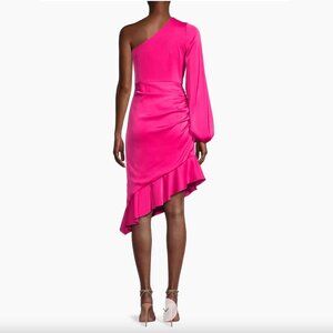 Liv Foster One-Shoulder Satin Midi-Dress sz 4